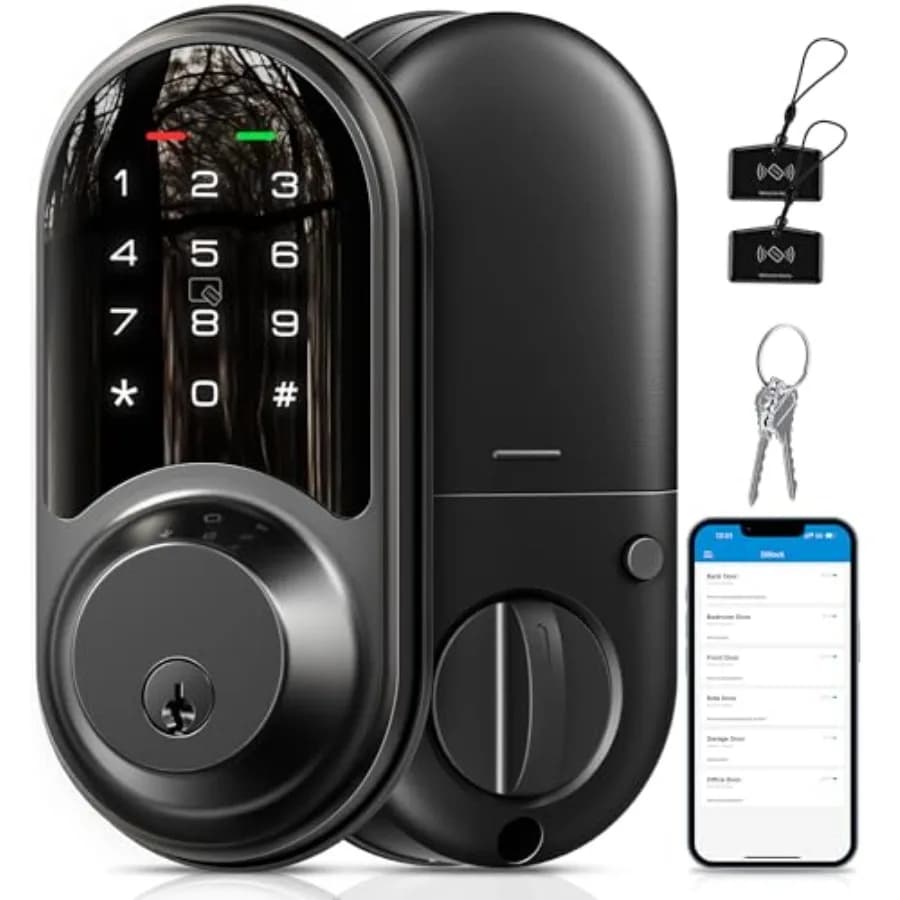 Serratura Intelligente RZ06 per Porta d'Ingresso con Controllo App, Accesso Senza Chiave, Serratura Elettronica Digitale con Tastiera Touch Screen, Smart