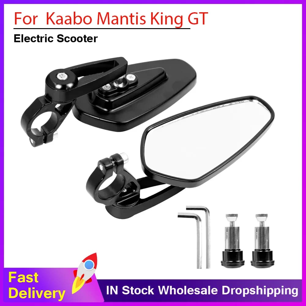 Specchietto Retrovisore Riflettente Regolabile e Rotante per Monopattino Elettrico Kaabo Mantis King GT, Accessori per la Sicurezza Ciclistica