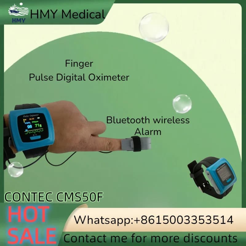 Professional wearable pulsometer CMS50F with OLED color screen, SpO2 in real time and cardiofrequencymeter, rechargeable via USB