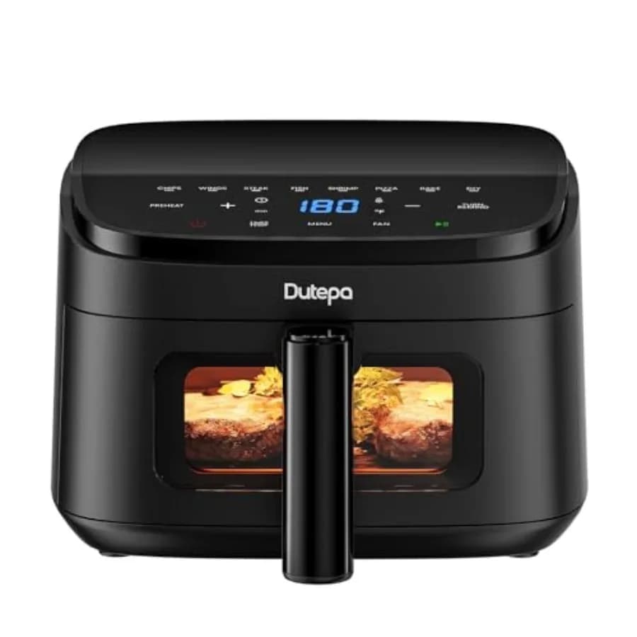 Friggitrice ad Aria 8-in-1 da 4,5 Litri con Motore DC per Spazi Cucina Compatti, Cottura Veloce e Croccante con Velocità della Ventola Regolabile, 95% Meno Olio, Lavabile in Lavastoviglie