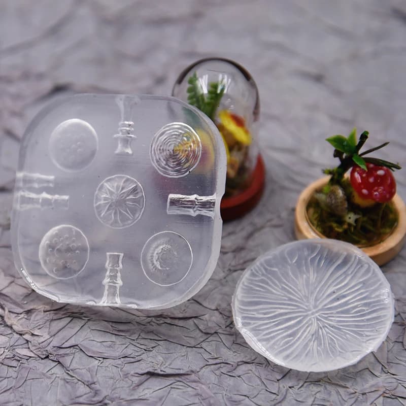 2 pcs/set Mini Mushroom Ultra-light Silicone Mold Clay Resin Clay FAI FROM TE Ceramics Soft Mushroom Miniature Quick Modeling Tool