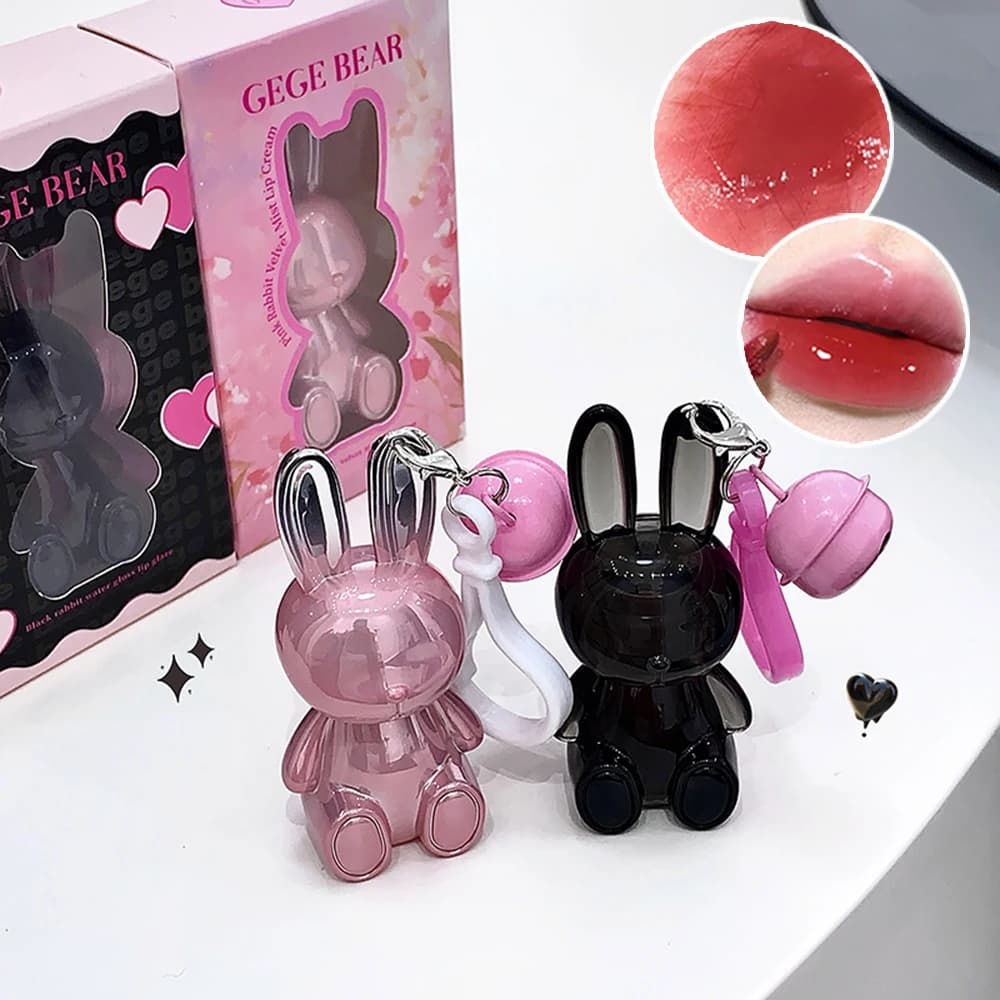 Gege Bear Pink Rabbit Velvet Matte Lip Cream Black Rabbit Water light lip polish matt mirror lip gloss lip gloss lip gloss