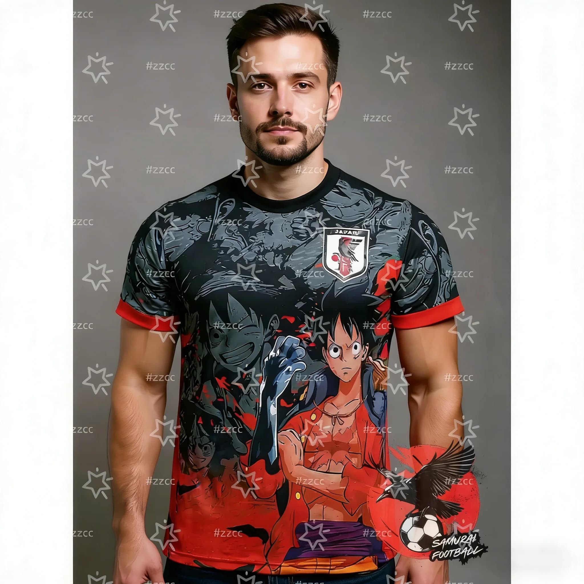 MAILLOT DU JAPON x ONE PIECE MUGIRAWA NO LUFFY Maglia da calcio Sportiva ad asciugatura rapida T-shirt da uomo Abbigliamento per bambini T-shirt Y2k Donna