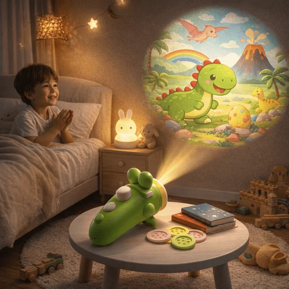 Macchina per Proiezione Storica, Giocattolo per Bambini, Ausilio per il Sonno, Proiettore Portatile, Torcia Educativa per la Prima Infanzia