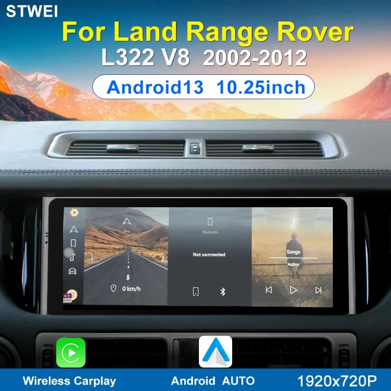 Android 13 for Land Range Rover V8 L322 2002-2012 autoradio video multimedia navigation GPS Stereo 10.25 inch 4G WIFI