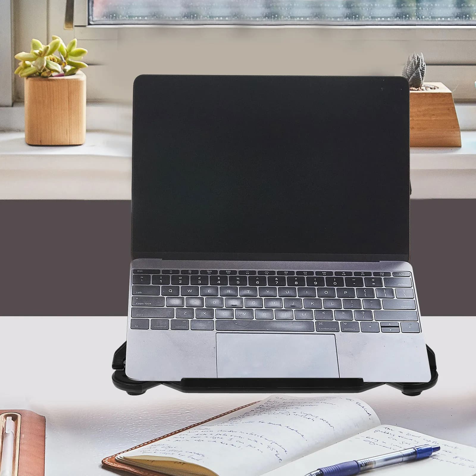 Adjustable Computer Phone Stand Heavy Duty Laptop Stand for Desk Ergonomic Notebook Holder Thickened Base Smooth Edge Desktop