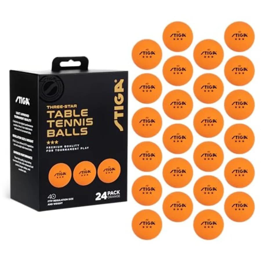 24pk 3-Star Ping Pong Balls - USATT Approved Tournament Quality - ITTF Regulation Size and Weight - Durable, Tournament Table T