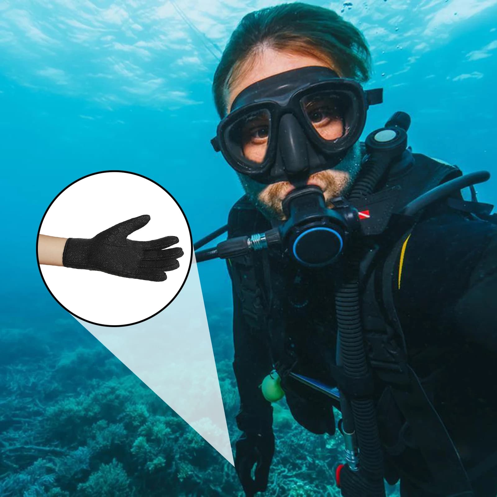 1.5 mm neoprene diving gloves Anti-slip paddle gloves for diving with snorkeling and water sports
