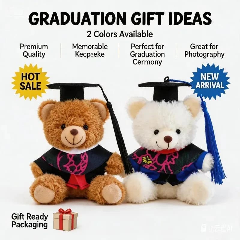 Orsetto di peluche per la laurea, orsetto dottore, ciondolo per zaino, regalo di laurea per studenti delle scuole medie e basi