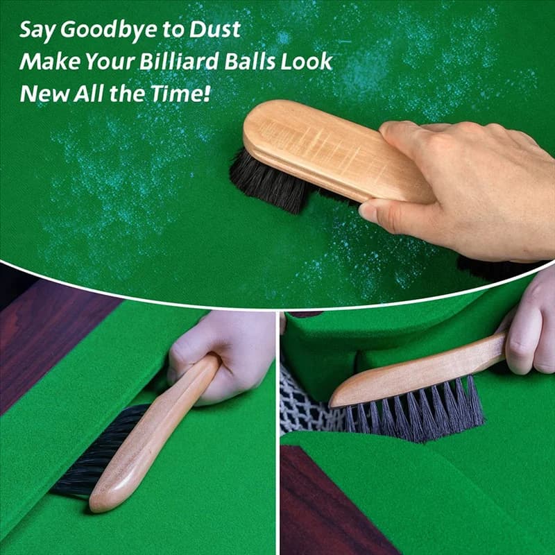 A69elightweight Wooden Handle Cleaning Tool Pool Table Cleaning Set Soft Nylon Bristles