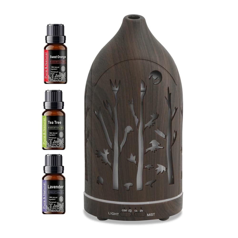 Diffusore di Oli Essenziali, Umidificatore Aromatico a Ultrasuoni con Spegnimento Automatico, Silenzioso per Casa e Ufficio