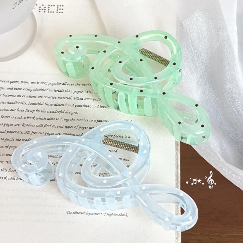 13CM Elegant Oversize Musical Note Hair Claw Clip Women Girls Polka Dot Hair Clips Shark Clip Personality INS Hair Accessory