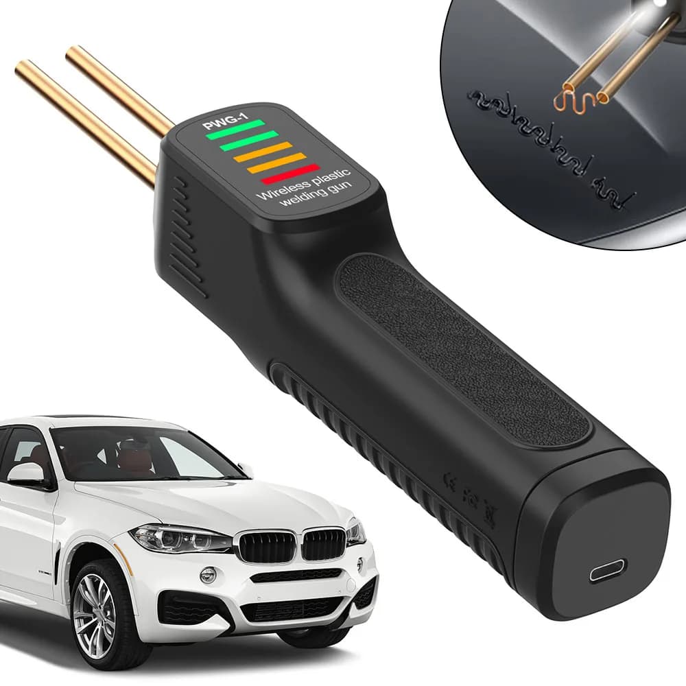 Saldatrice a Caldo per Riparazione Paraurti Auto, Saldatrice per Plastica Senza Fili Ricaricabile USB con Batteria da 2600mAh, Pistola Saldatrice per Plastica