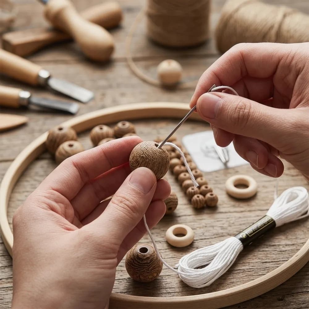 Round solid wood material Wood Wind Chime Unfinished blank parts Complete accessory set DIY Craft Kit Handcraft dedicated pack