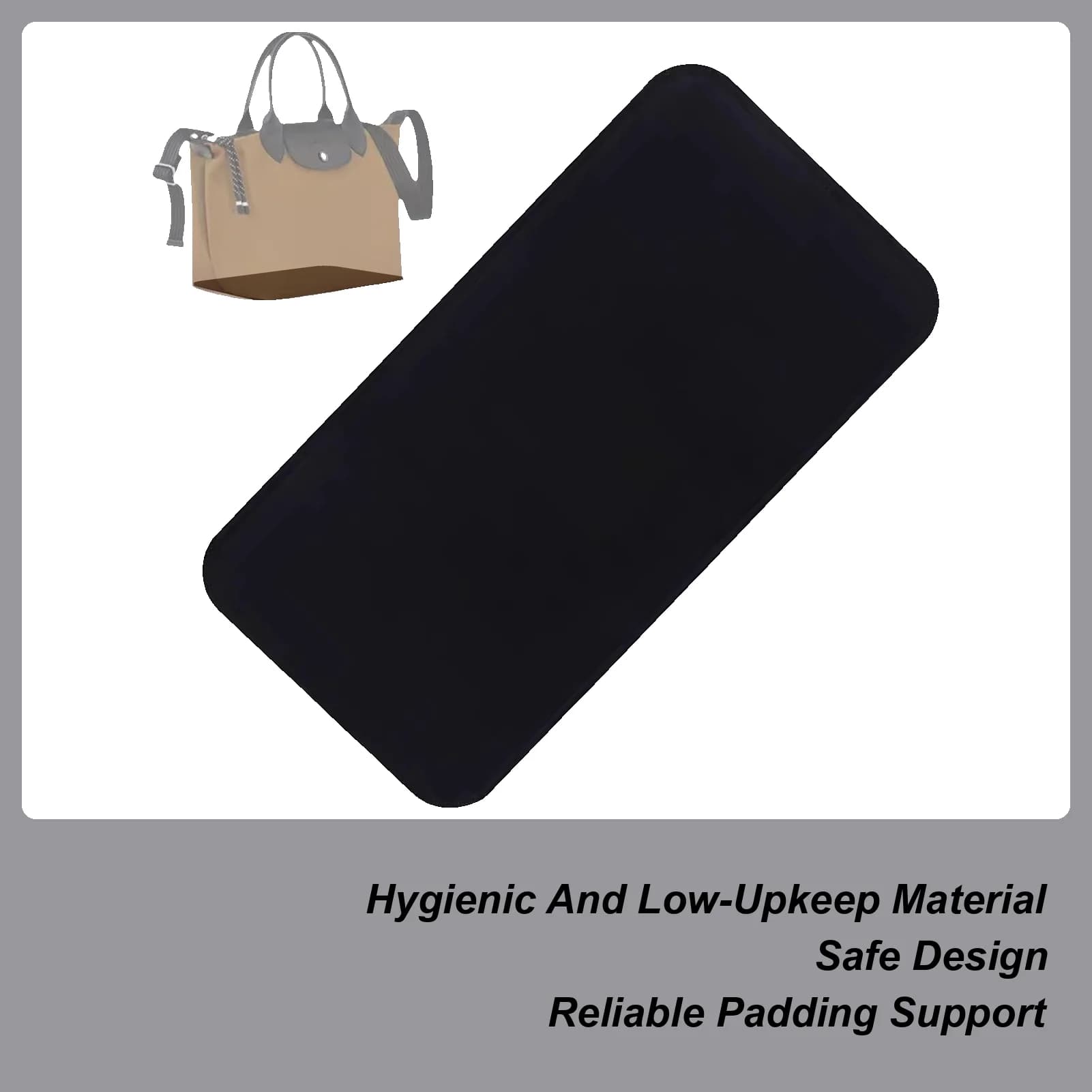 3 Sizes Felt Base Shaper Rectangle Bag Support Insert Base Black Handbag Base Insert Purse Bottom Insert Bag Stabilizer Bag