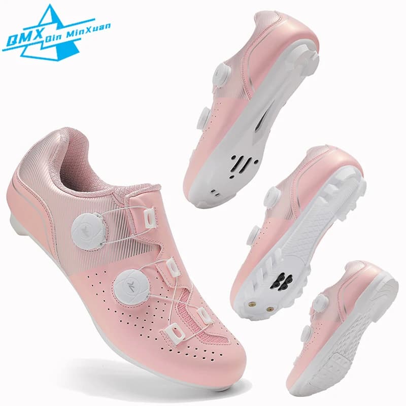 Scarpe da ciclismo rosa per bici da strada uomo donna A5 nuova taglia grande fino a 48 # Scarpe da ginnastica per bicicletta da montagna piatte Speed Cleat Racing Zapatillas Mtb