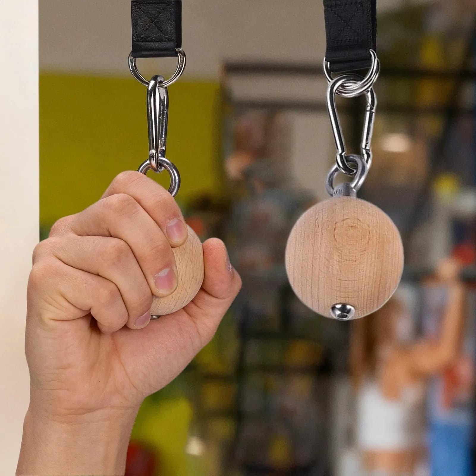 2 Pieces Handles for Tractions, Anti-slip and Masses, for Training of Forearm Strength with Bar and Library, for Home Gym