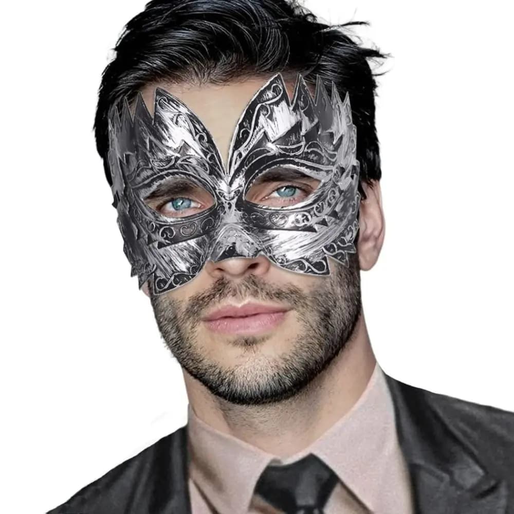 Maschera da soldato romano in oro da uomo Maschera da travestimento vintage Veneziano Mardi Gras Fantasma Opera Maschera per gli occhi Accessorio rave