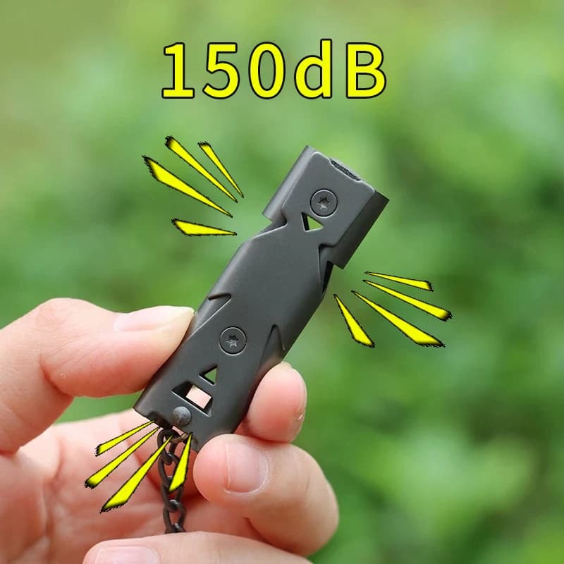 Double Pipe Survival Skull High Decibel Emergency Keyring Tool High Volume Outdoor Camping Portable Multifunction Pack