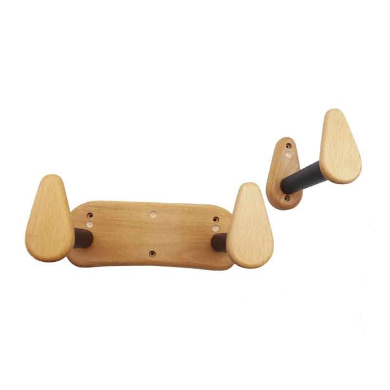 Solid Wood Guitar Rack, Guitar Wall Hanger, Angled Hang for Acoustic and Electric Guitars, Plus Ukulele and Violin Wall Mount