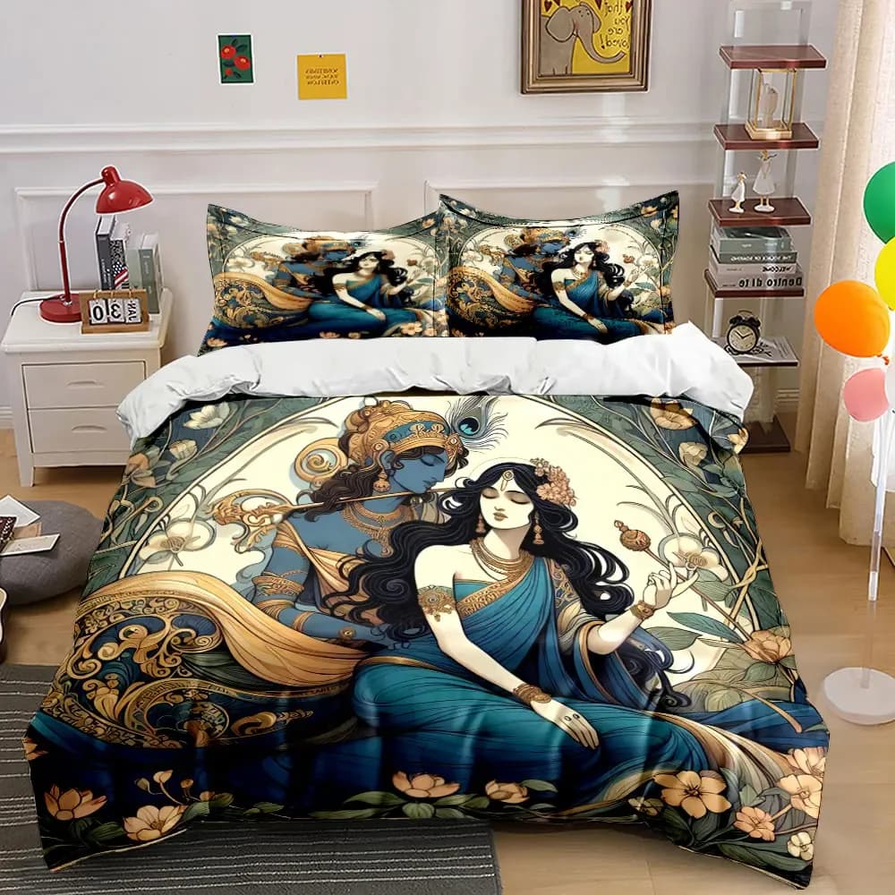Set di biancheria da letto con copripiumino morbido e confortevole, decorazioni artistiche della mitologia romantica, include 1 copripiumino e 2 federe, regalo