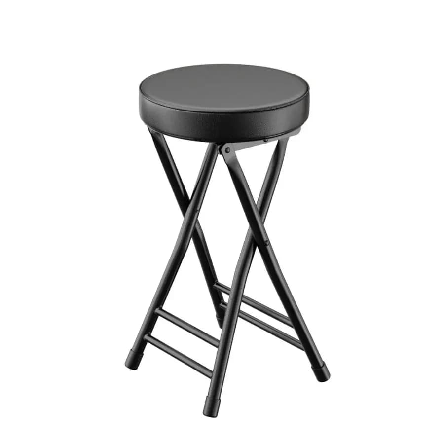 Stool, Foldable Bar Stool, 24 Inch Black Portable Stool with Capacity of 300 Libras for Kitchen