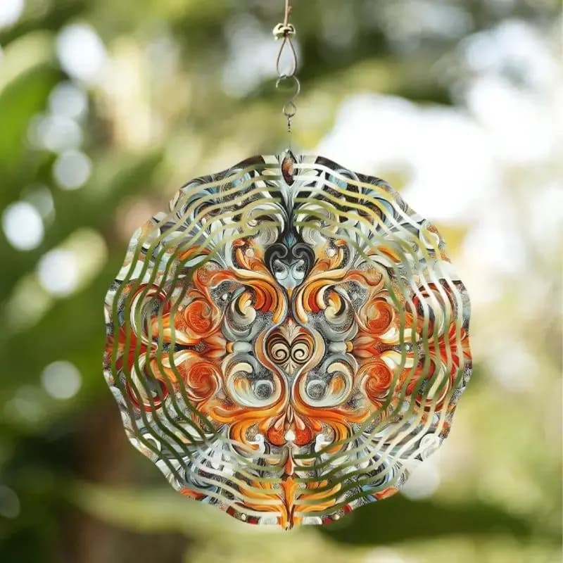 10 Inch 360° Hanging Wind Spinner Metal Wind Chimes for Balcony Garden Outdoor Spring Summer Decor