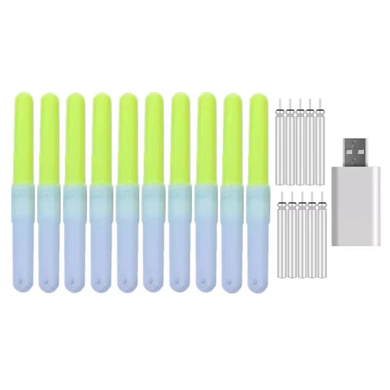 10pcs/lot Night Fishing Light Stick With Rechargeable Battery CR322 Waterproof Fishing Glow Stick Attractor Lamp D014