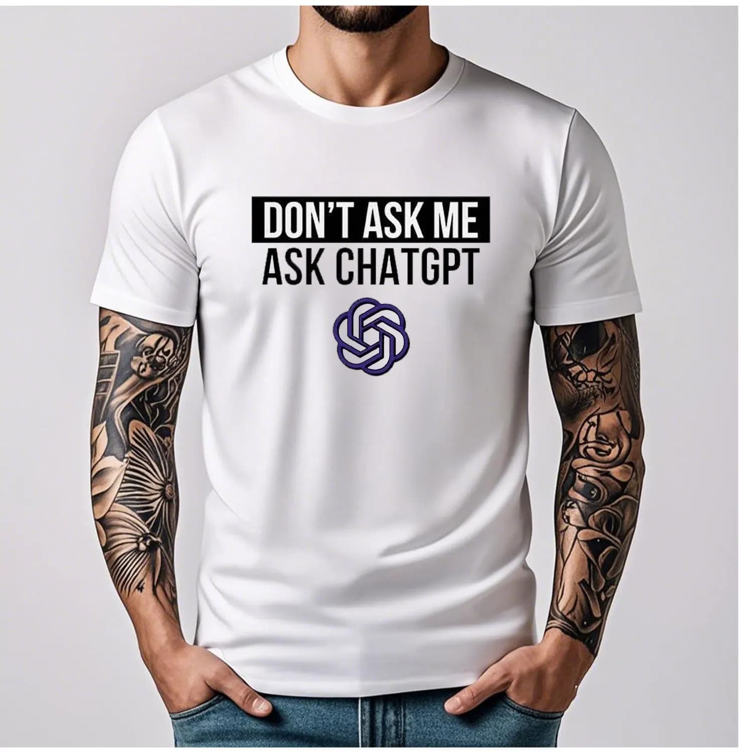 Non chiediamo ChatGPT Camicia Nerd Regalo Programmatore Regalo Divertente Geek Regalo T-shirt in cotone da uomo Magliette grafiche Streetwear Estate