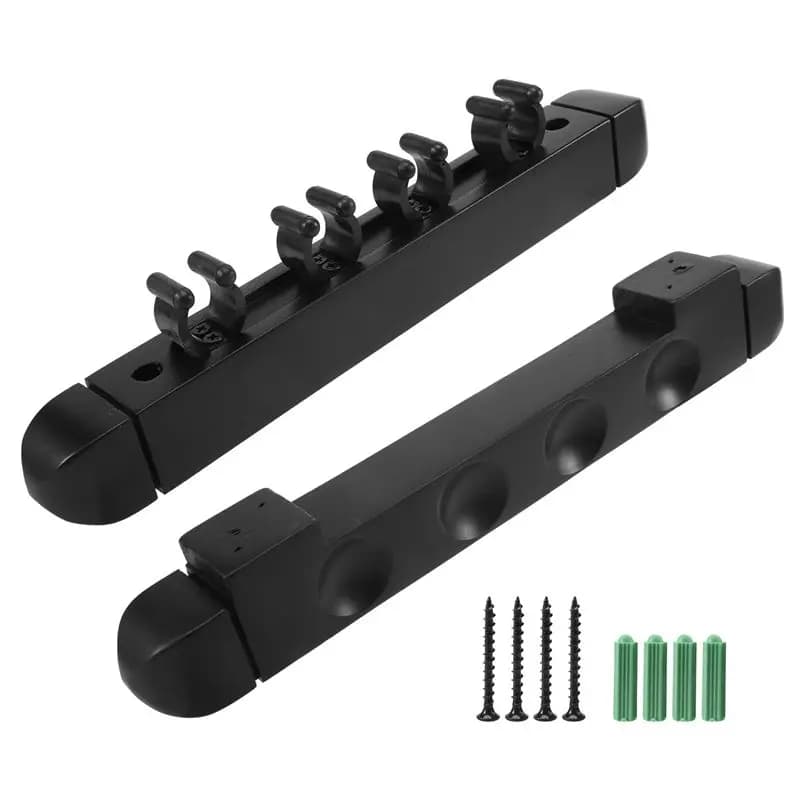Portastecche da Biliardo a Parete in Legno con 4 Fori, Supporto per 6 Stecche, Accessori per Biliardo