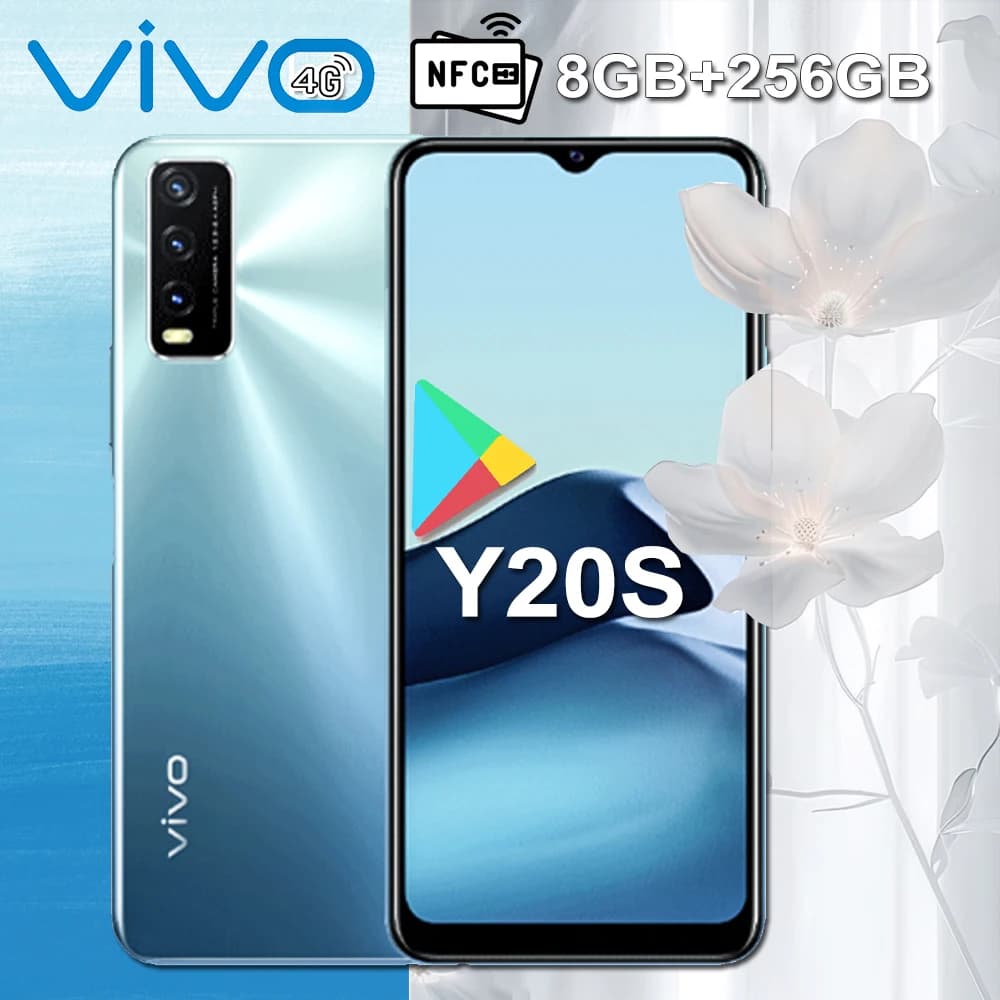 VIVO SMARTPHONE Y20S WITH 8GB+256GB RAM, Rear 13MP+2MP+2MP Three-Camera, Front 8MP, Support GPS AND NFC FUNCTIONS