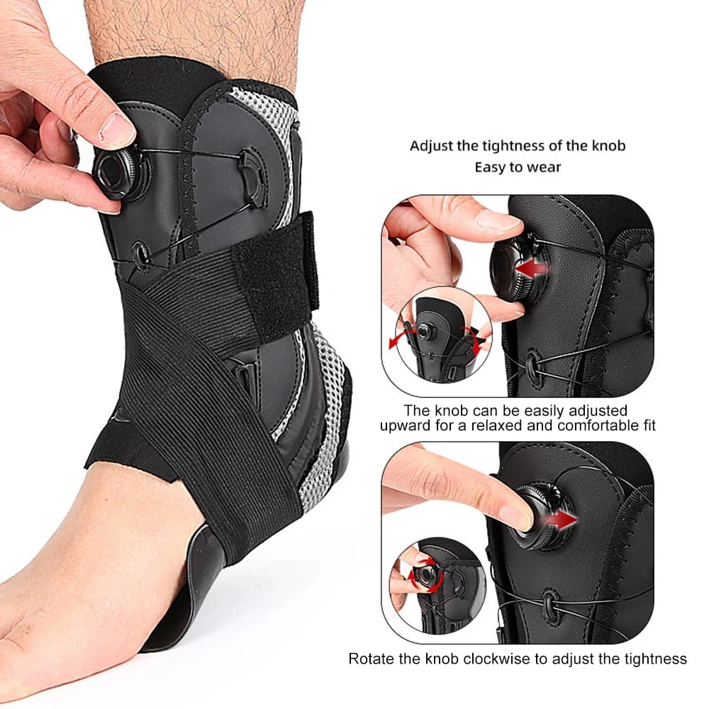 1 tutore per caviglia regolabile per uomo donna, supporto leggero per distorsione, aquila, recupero infortuni, corsa, basket, sport