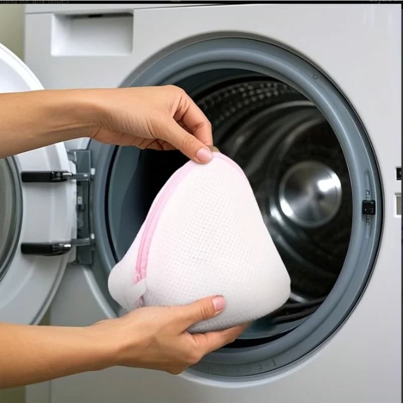 1 sacchetto per biancheria semicircolare, per biancheria intima, calzini, previene l'incrostamento, la deformazione, l'abrasione, protegge i vestiti, 2 colori opzionali