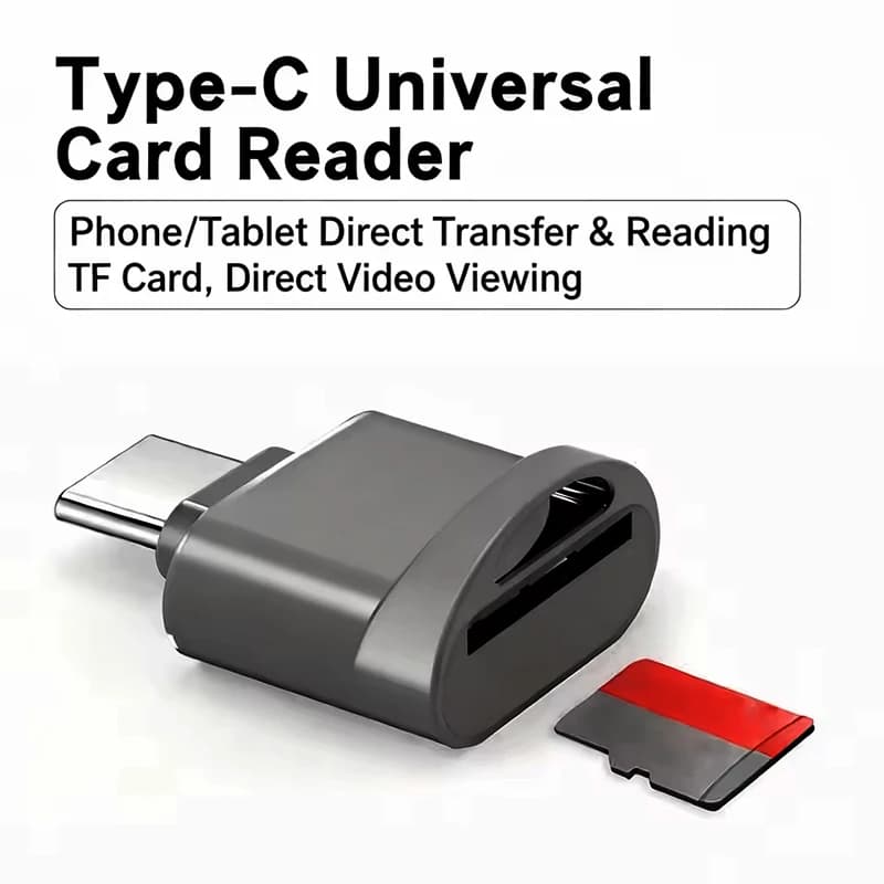 Mini Type-C to SD Micro SD TF Card Reader Memory Card, Aluminum Alloy Card Reader