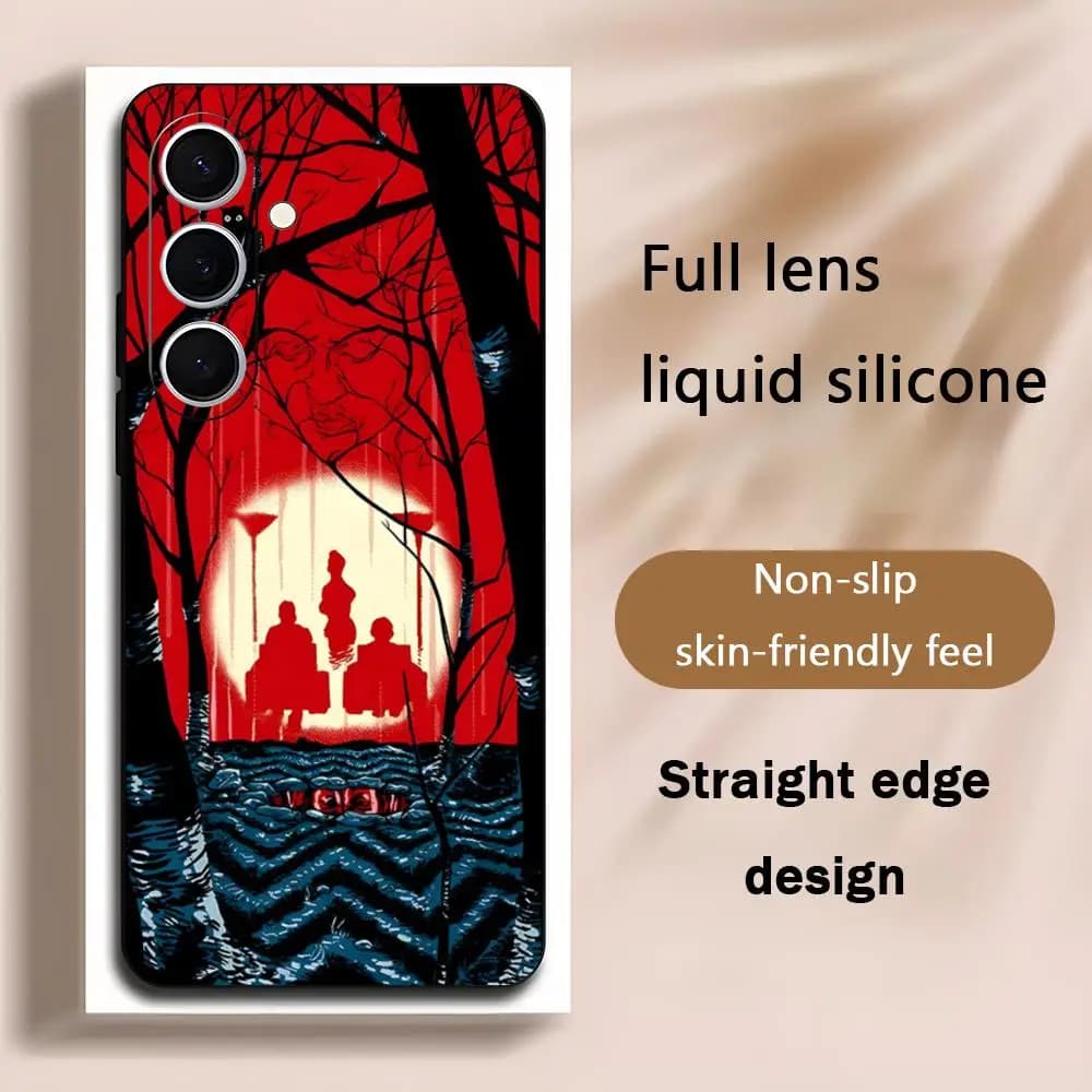 T-Twin P-Peaks Movie Retro Phone Case per Samsung Galaxy S26 S25 S24 S23 S22 S21 Plus Ultra Note20 Soft Black