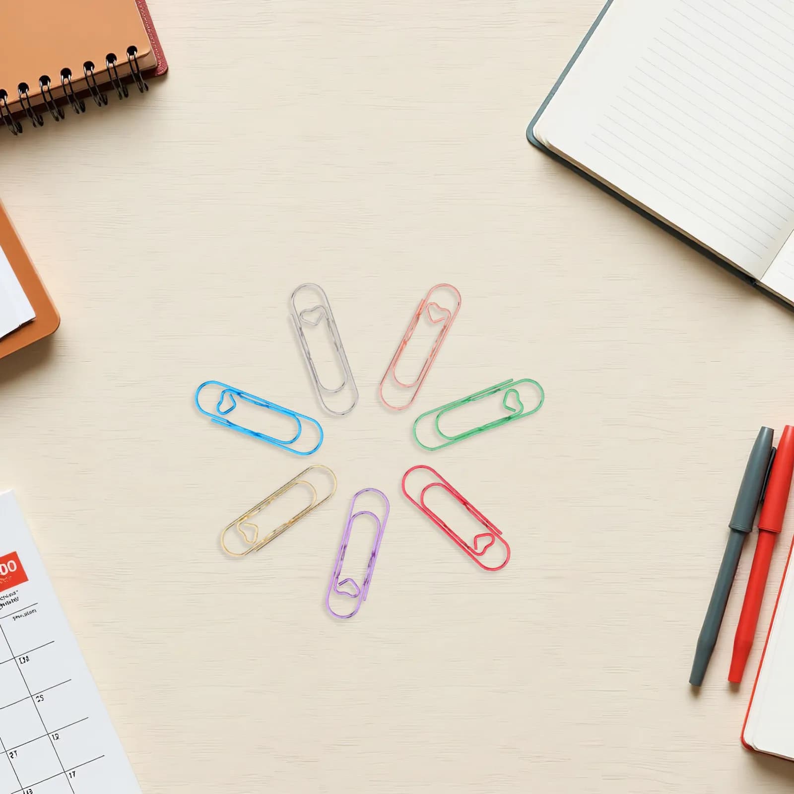 70Pcs Metal Paper Clips Decorative Binder Clips Pen Holder Paperclip Organizer for Notebooks Journals Planners Stationery