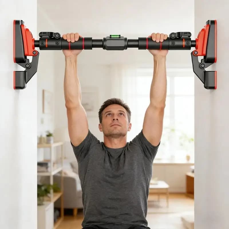 Support for steel traction bar strength for fitness training at home safe and quick installation