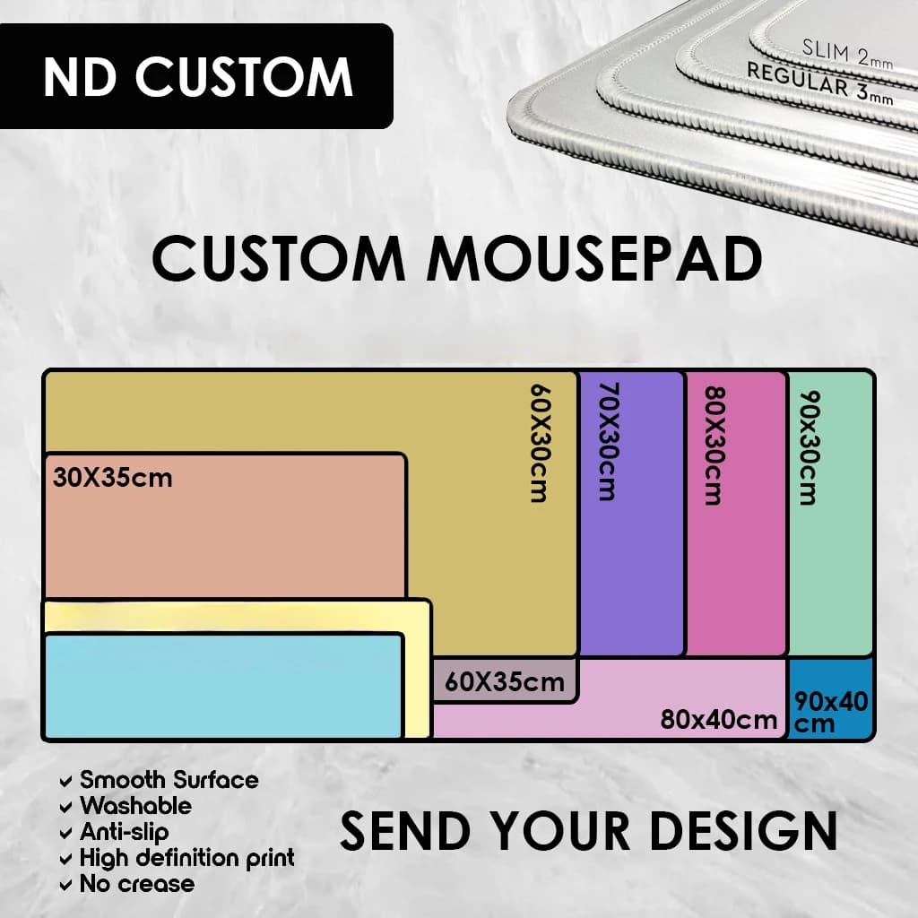 Custom Design Mouse Pad Waterproof Non Slip Custom Pattern Desktop Mat Ideal Gift for Desk Gaming Office Decor
