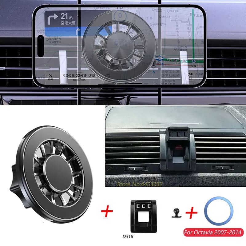 Nuovo supporto magnetico per Skoda Octavia 2 A5 2007-2014 supporto per telefono per auto 360 ° Staffa girevole regolabile con accessori di base