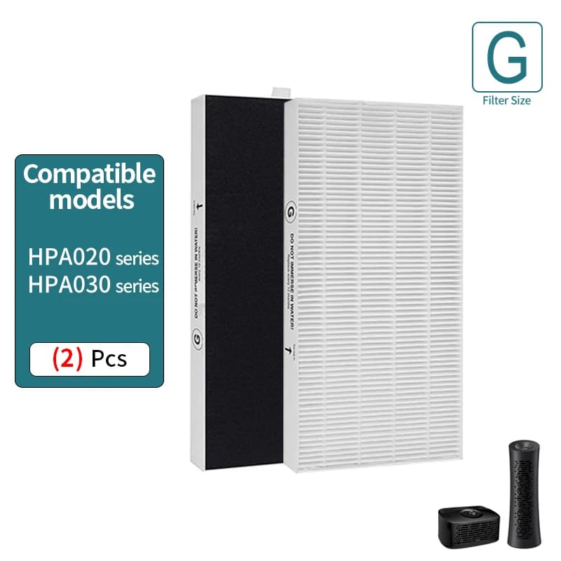 Filtro di ricambio HRF-G, compatibile con purificatore d'aria serie Honeywell HPA020B HPA020 e HPA030B HPA030 e HPA075/080, confezione da 2