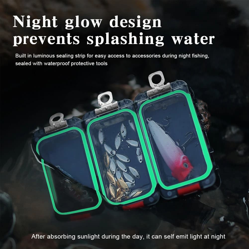 Expandable Fishing Tackle Box with Magnetic Function Luminous Waterproof Fishing Lure Storage Box for Outdoor Fishing