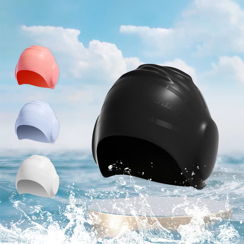 Cuffia da Nuoto in Silicone Unisex Impermeabile con Protezione per le Orecchie, per Capelli Lunghi e Corti