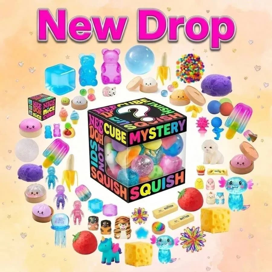 Cute Ocean & Candy Squishy Blind Box – 3 Independent Random Draws (Min. 2 Items, Up To 5 Possible) Lucky Surprise Set