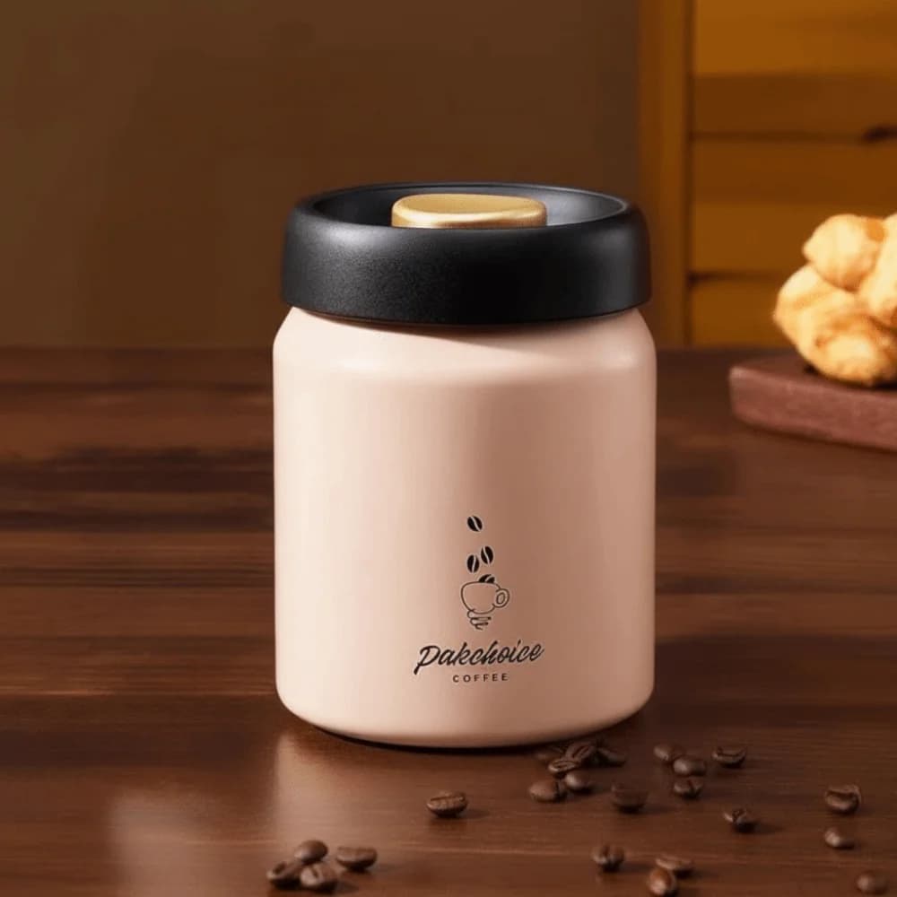 Stainless Steel Vacuum Coffee Container Thickened Moisture-Proof Food Storage Jar Rust-proof Keep Fresh Coffee Bean Storage
