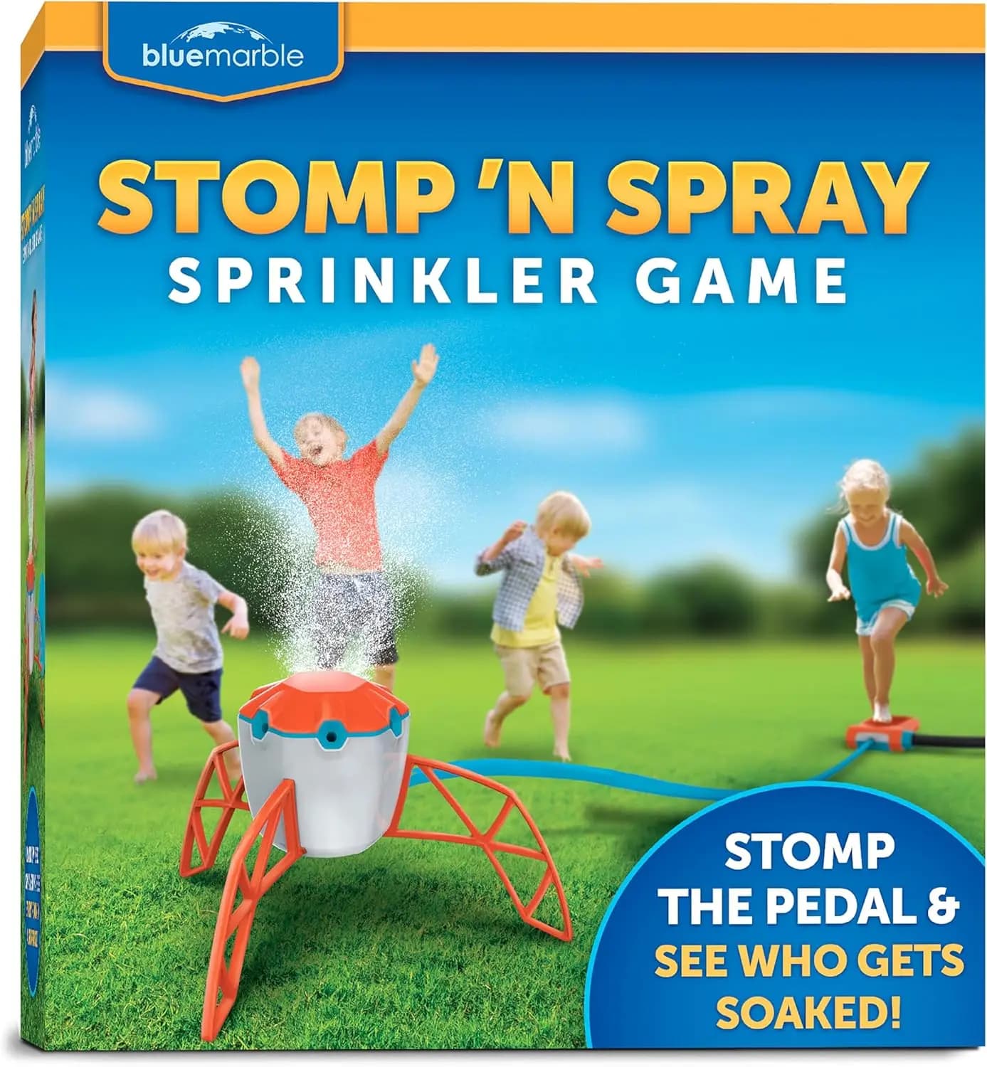 Gioco Spruzzatore d'Acqua da Esterno per Bambini - Divertimento Stomp & Splash, si Collega alla Tubo dell'Irrigazione, Perfetto per il Gioco Estivo