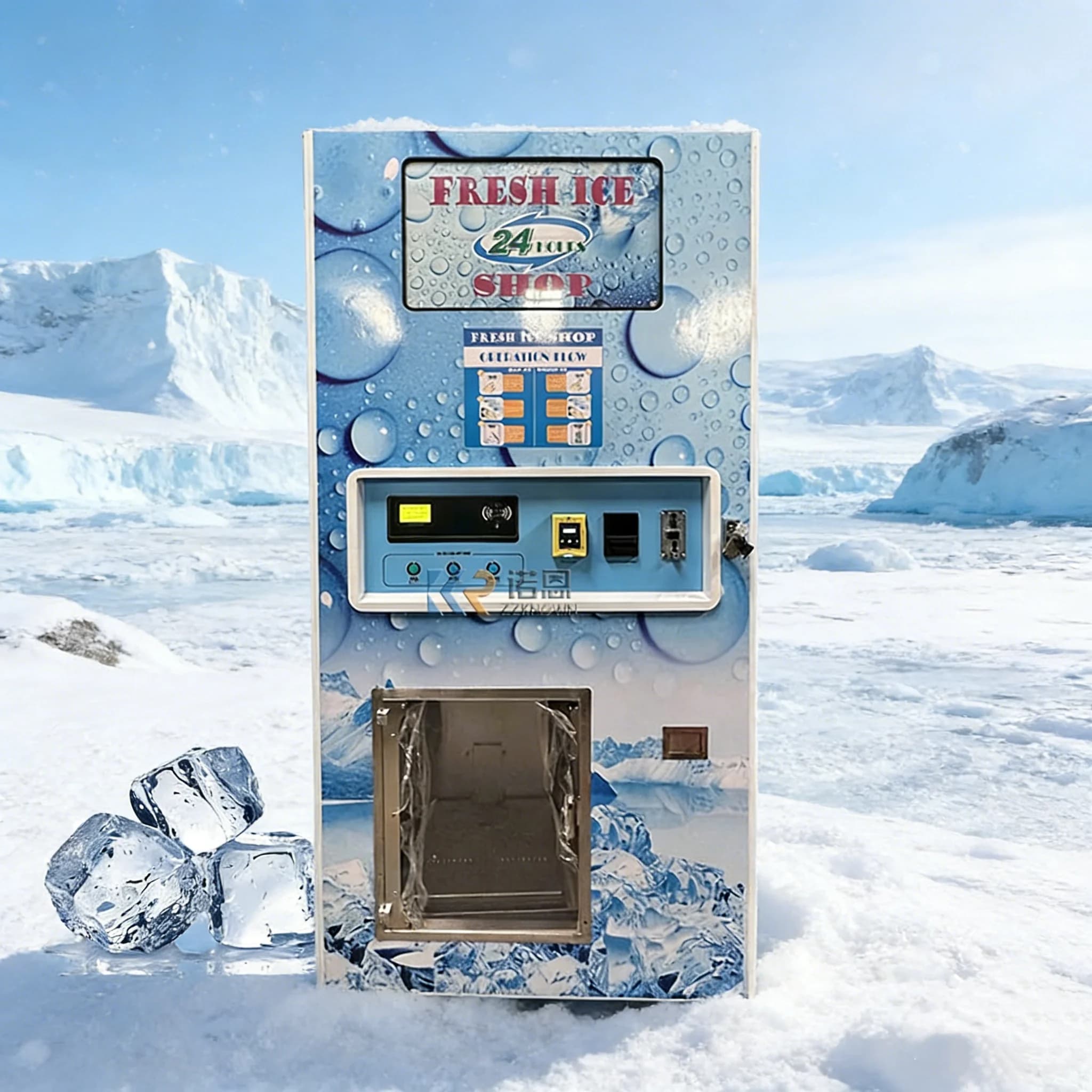 Customized Vending Machine 24 Hours Self Service Commercial Auto Sealing Bag Ice Vending Machine with 450KG Big Production