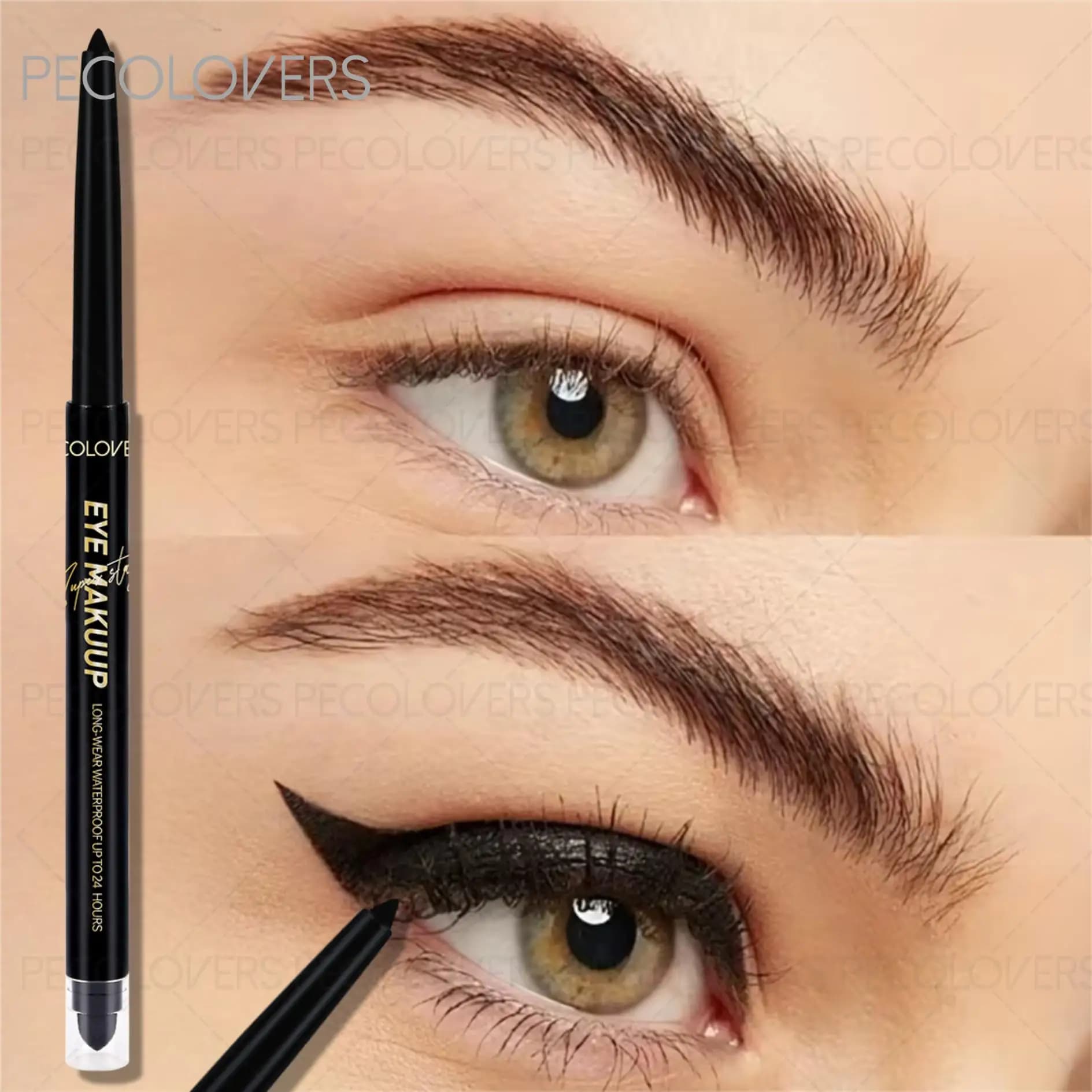 1PC Waterproof Eyeliner Gel Pen & Eyeshadow Pencil,Smudge-Proof & Quick-drying, Long-Lasting Matte Finish Eyeliner