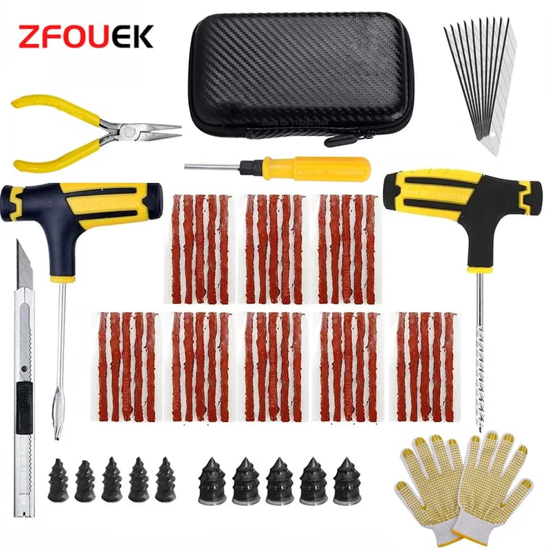 Nuovo kit di riparazione pneumatici per auto Strumenti per puntura di puntura di emergenza per puntura di pneumatici per strisce di pneumatici Kit di strumenti di riparazione colla per agitazione Accessori per auto