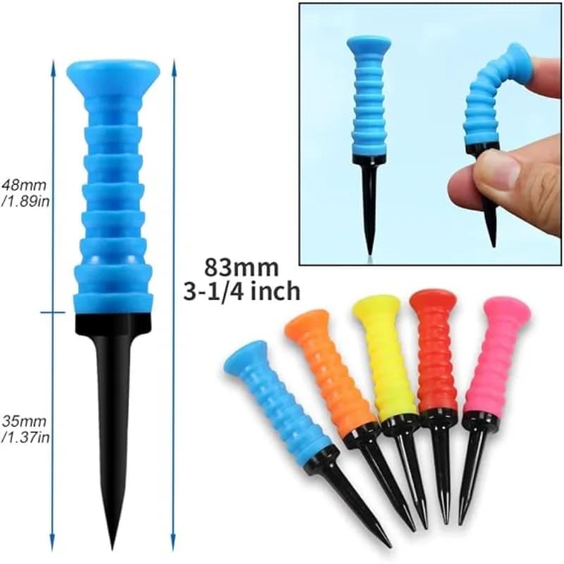 5/10Pcs Premium Elastic Golf Tees, Durable Flexible Rubber Ball Tee Holder 83mm/3.24'', Golf Accessories