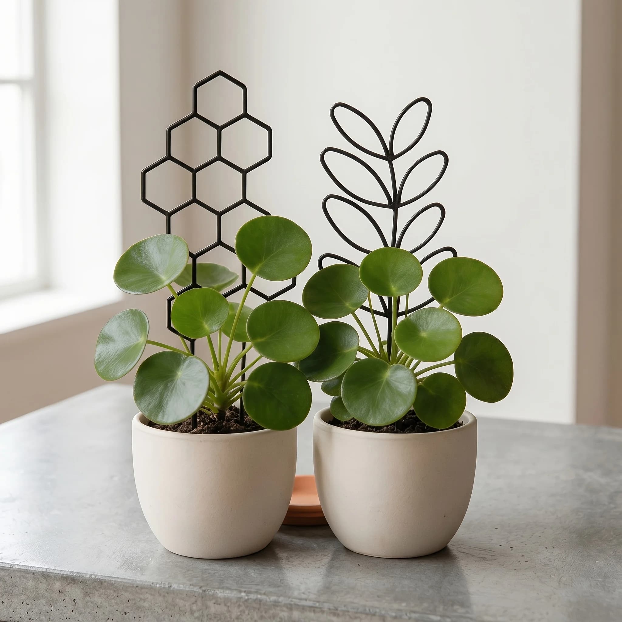 1/2Pack Indoor Plant Trellis Garden Trellis ，Small Climbing Leaf Shape Trellis for Garden Potted Plant Houseplant